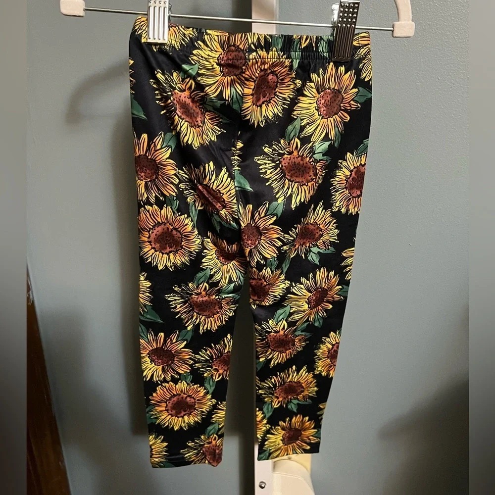 Yellow Wildflower Hoodie and Sunflower Leggings Set Boutique NWOT